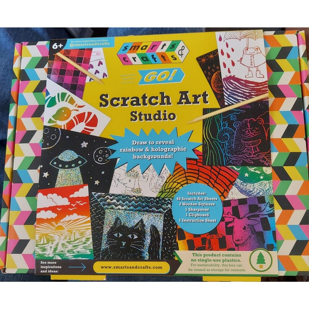 Smart Crafts Scratch Art Studio, Gender Neutral Kids Activity Kit Ages 6+